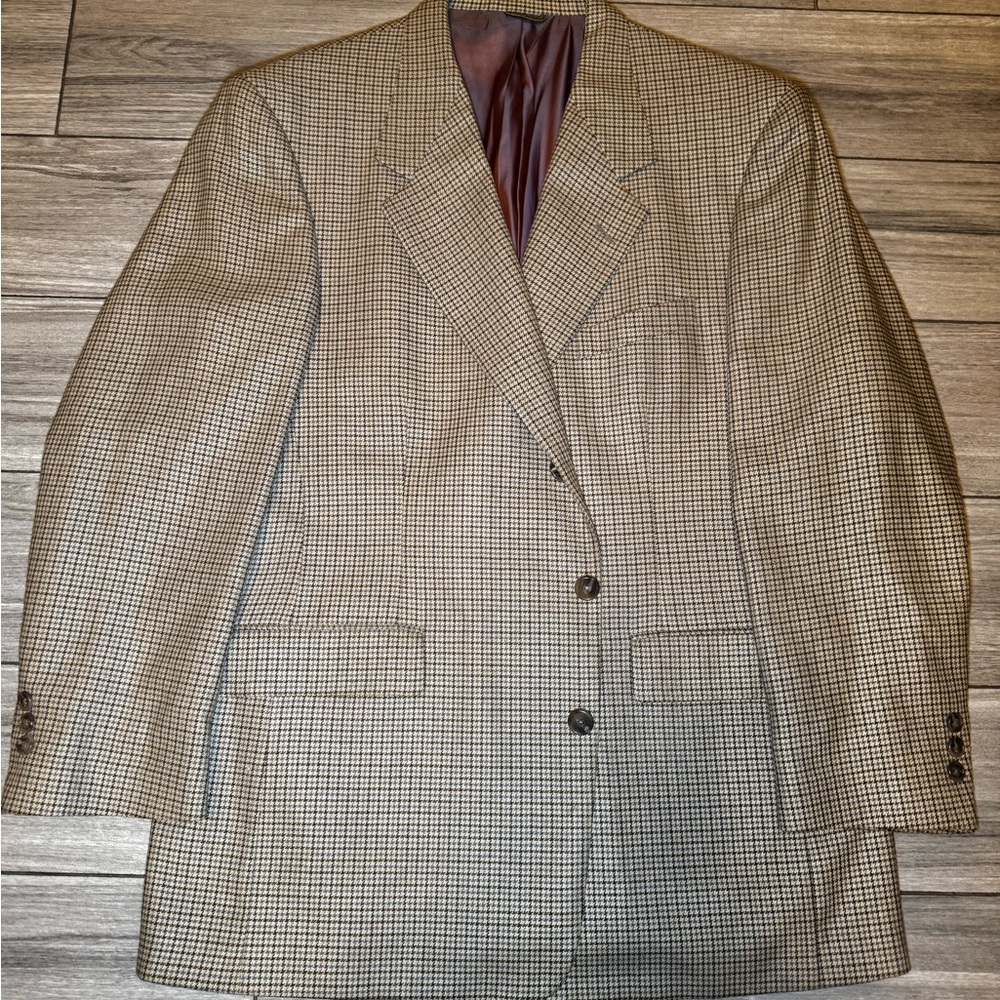 VINTAGE Hastings Traditions Brown Beige Houndstooth Blazer Men’s Regular